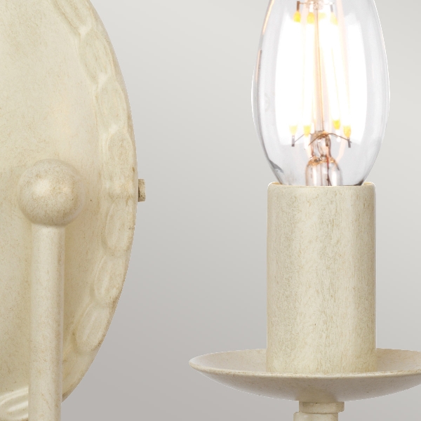 Minster 2 Light Wall Light - Ivory/ Gold Patina der Firma Elstead