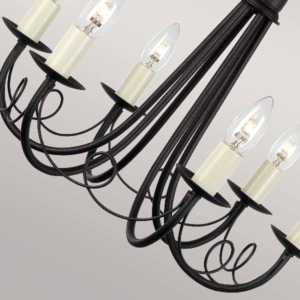 Minster 6 Light Chandelier - Black der Firma Elstead