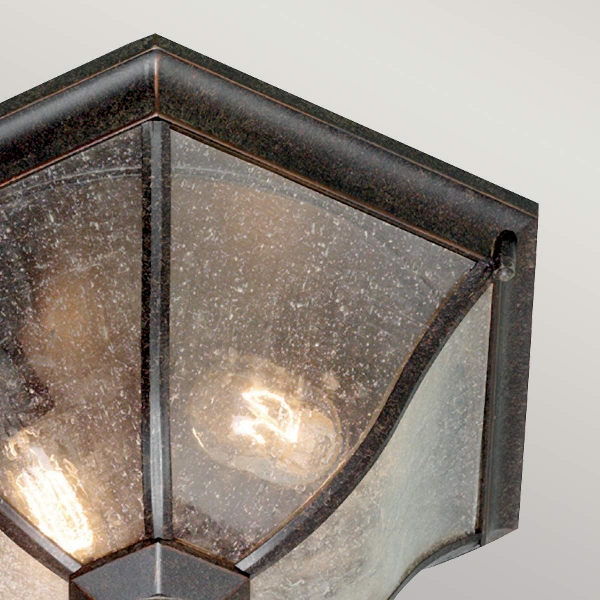 New England 2 Light Flush Lantern Medium - Weathered Bronze der Firma Elstead