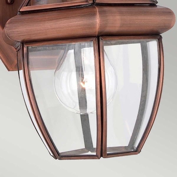Newbury 1 Light Small Wall Lantern - Lacquered Aged Copper der Firma Elstead