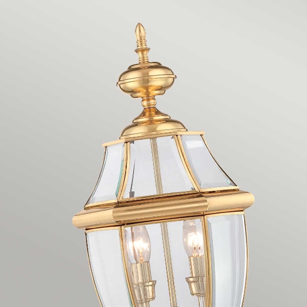 Newbury 2 Light Pedestal - Lacquered Polished Brass der Firma Elstead