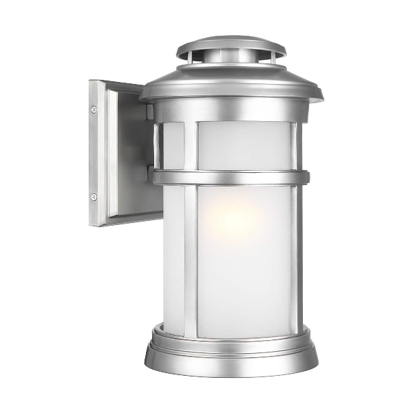 Newport 1 Light Medium Wall Lantern - Painted Brushed Steel der Firma Elstead