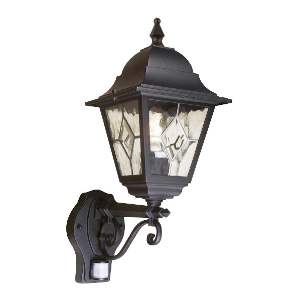 Norfolk 1 Light Up Wall Lantern with PIR - Black der Firma Elstead