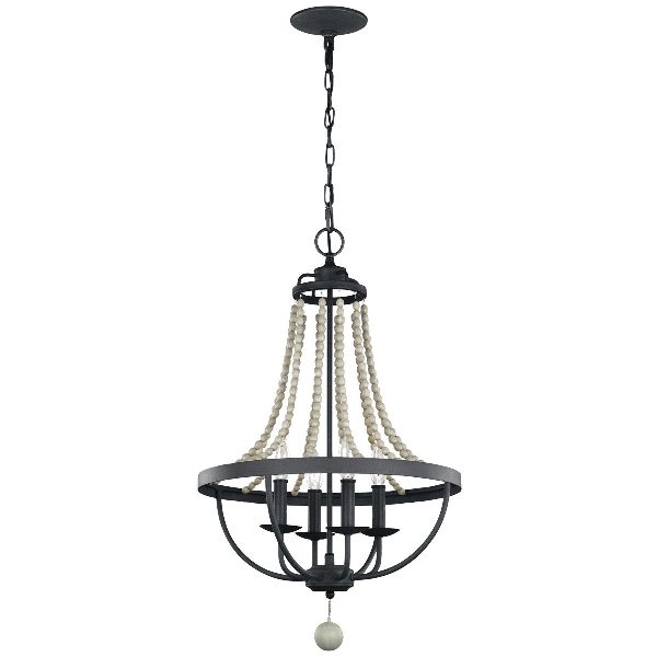 Elstead Nori 4 Light Chandelier - Dark Weathered Zinc with Driftwood Grey FE-NORI4-DWZ