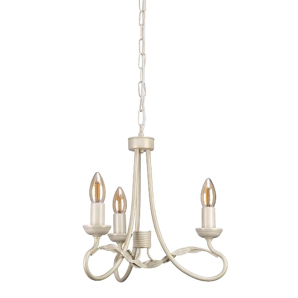 Olivia 3 Licht Kronleuchter - Elfenbein/Gold Patina der Firma Elstead