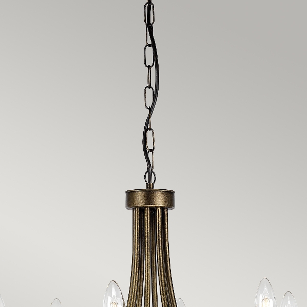 Olivia 8 Licht Kronleuchter - Schwarz/Gold Patina der Firma Elstead