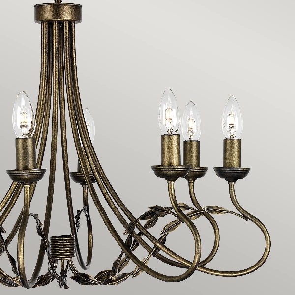Olivia 8 Licht Kronleuchter - Schwarz/Gold Patina der Firma Elstead