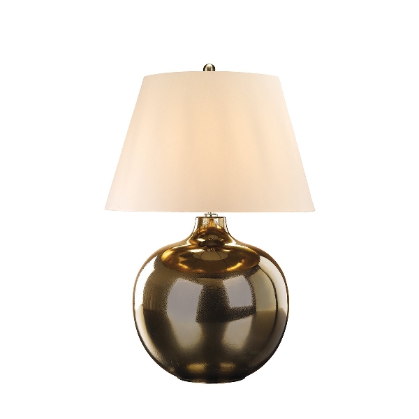 Elstead Ottoman 1 Light Tischleuchte - Elfenbeinfarbener Schirm - Bronze Metallic, Elfenbeinfarbener Schirm OTTOMAN-TL-IV