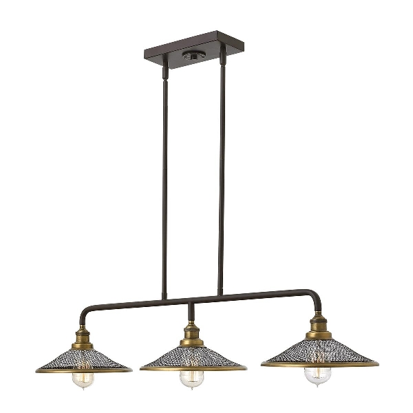 Rigby 3 Licht Insel Kronleuchter - Buckeye Bronze und Messing der Firma Elstead