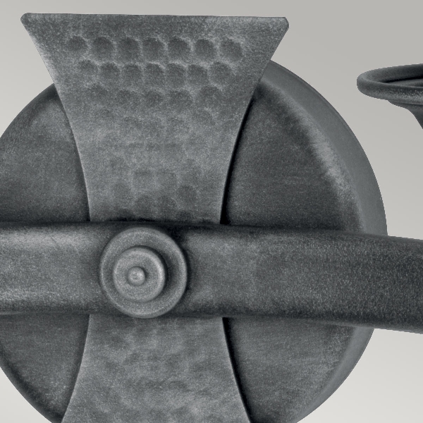 Saxon 2 Light Wandleuchte - Schwarz/Silber Patina der Firma Elstead