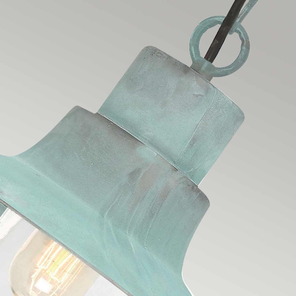 Sheldon 1 guirnalda de luces con farol - Verdigris der Firma Elstead