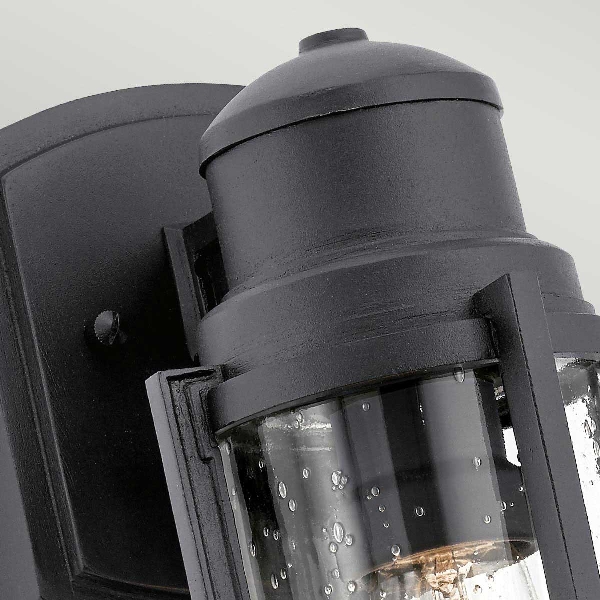 Suri 1 leichte kleine Wandlaterne - Schwarz strukturiert der Firma Elstead