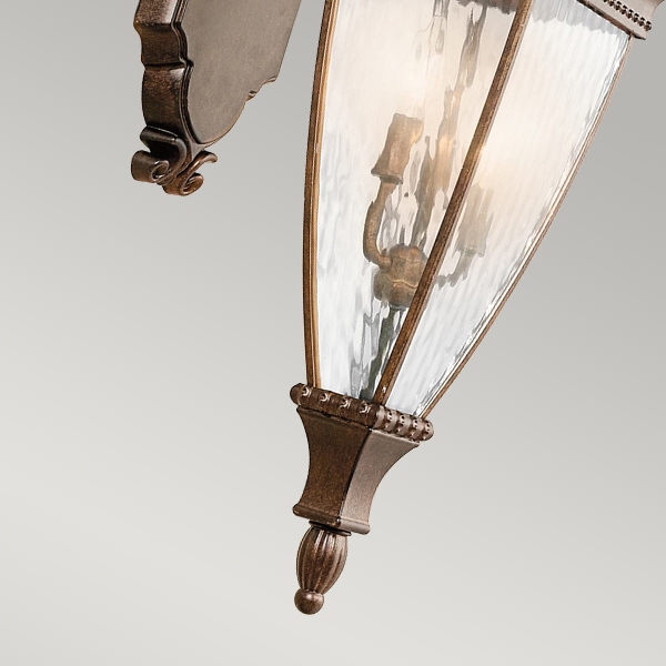 Venezianischer Regen 3 Licht große Wandlaterne - Gebürstete Bronze der Firma Elstead