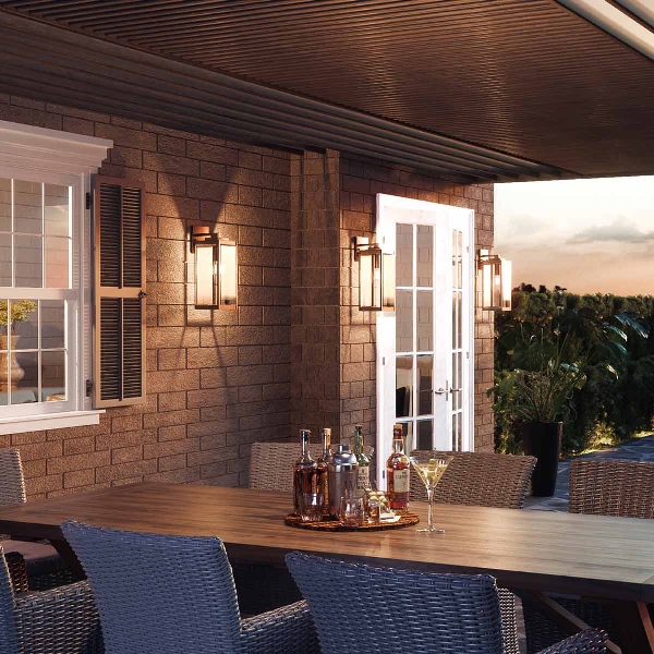 Wakefield 1 Wandlaterne - Medium - Erde Schwarz der Firma Elstead