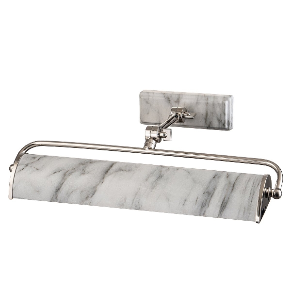 Elstead Winchfield 2lt Medium Picture Light - Nickel poliert & Weißer Marmor Effekt WINCHFIELD-PLM-PN-WM