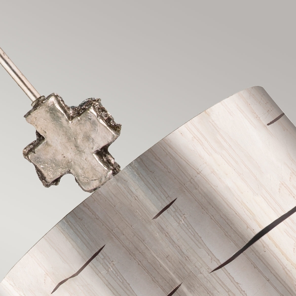 Fragment 1 leichte große Pendelleuchte - Aged Silver der Firma Elstead