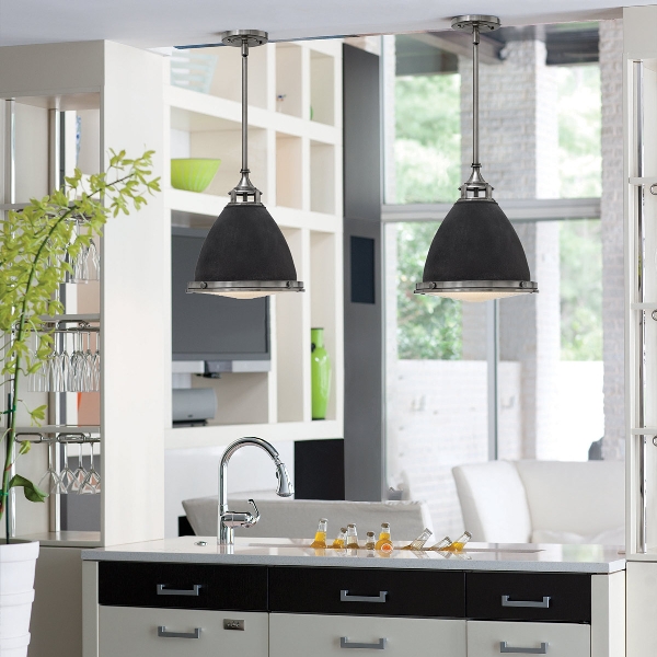 Amelia 1 Leuchte Medium Pendelleuchte - Aged Zinc der Firma Elstead