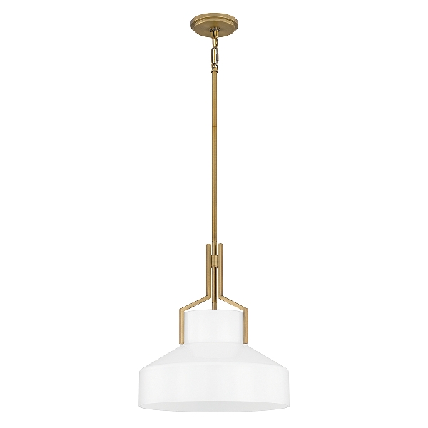 Quoizel Brecken 2 lt Pendelleuchte - Messing gealtert und Opalglas-Schirm der Firma Elstead