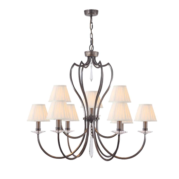 Pimlico 9 Luces Candelabro - Bronce oscuro der Firma Elstead