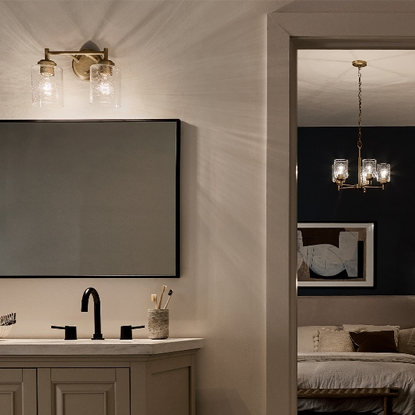 Kichler Winslow 2 lt Wandleuchte - Naturmessing der Firma Elstead