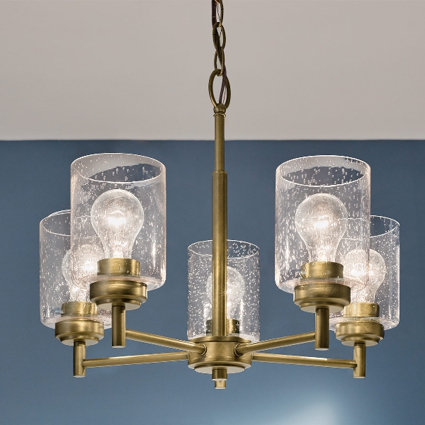 Kichler Winslow 5 lt Kronleuchter - Naturmessing der Firma Elstead