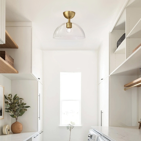 Alora Mood Jude 1 lt Halbbündige Leuchte - Gebürstetes Gold der Firma Elstead