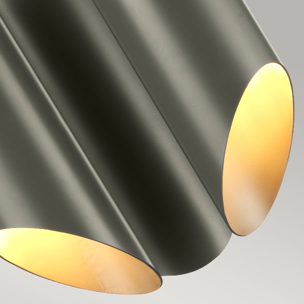 Quinto 3 Licht Kronleuchter - Dunkelgrau Poliertes Nickel der Firma Elstead