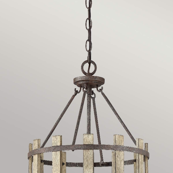 Wood Hollow 4 Licht Kronleuchter - Rustikales Schwarz der Firma Elstead