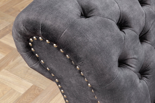 Recamiere CHESTERFIELD 170cm Samt grau der Firma Casa Élite