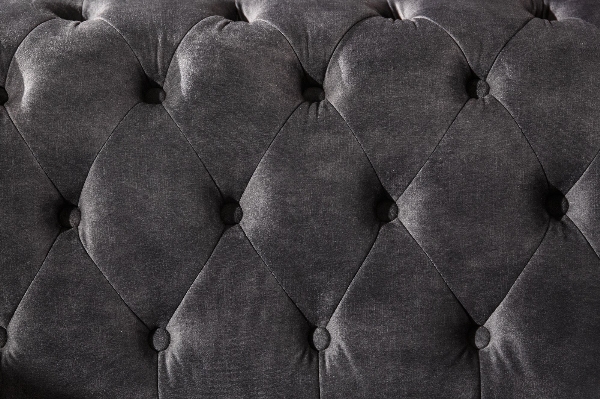 Sofa CHESTERFIELD 205cm 3-Sitzer Samt grau der Firma Casa Élite