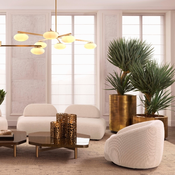 Pflanzgefäß Jasper rund hoch der Firma Eichholtz