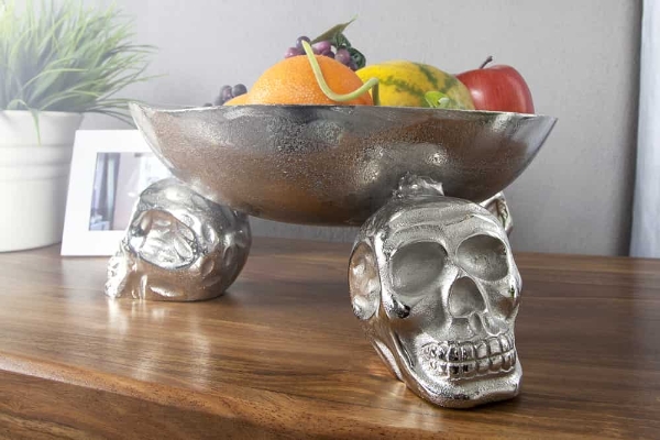 Obstschale SKULL 35cm Aluminium silber der Firma Casa Élite