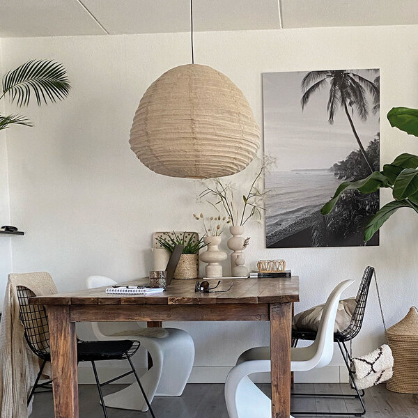 Braune Leinen-Hängelampe Bangalore  der Firma Steinhauer