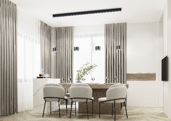 LED-Pendelleuchte Impulse flex 4 flammig der Firma BANKAMP Leuchtenmanufaktur