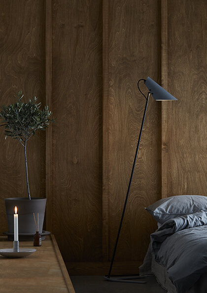 Vincent floor lamp black/concrete structure E27 der Firma Belid Leuchten