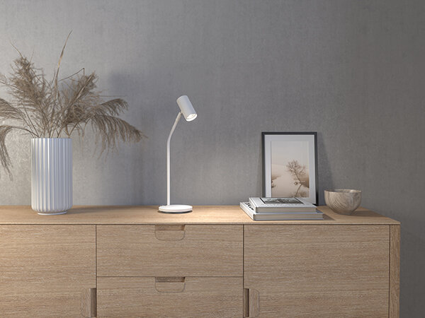 Tyson table lamp white structure GU10 der Firma Belid Leuchten