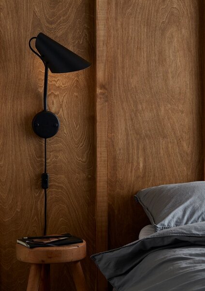 Vincent Wandleuchte Struktur schwarz E27 der Firma Belid Leuchten