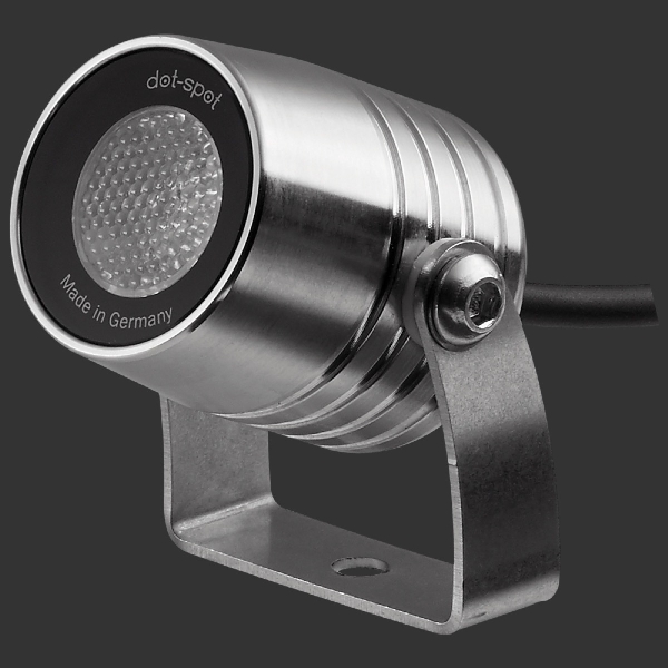 Mini LED Objekt und Gartenstrahler, Gehäuse V4A Edelstahl, Feinschliff der Firma dot-spot